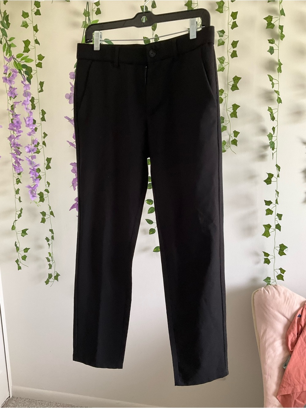 Classic Black Men's Dress Pants — Straight Leg